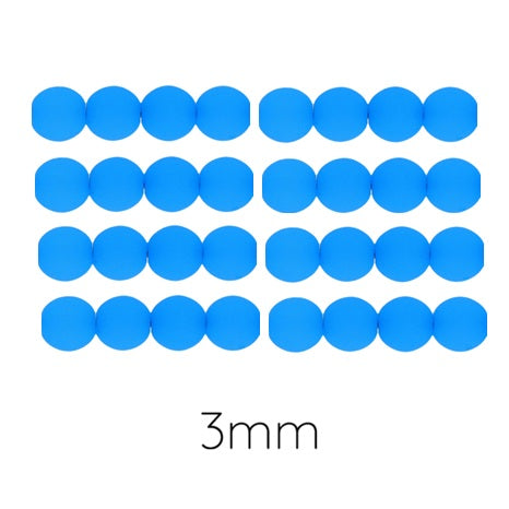Czech Glass Round Beads fluo Neon electric blue 3mm (30)