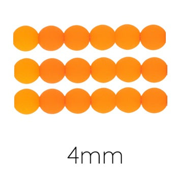 Czech Glass Round Beads fluo Neon orange 4mm (50)