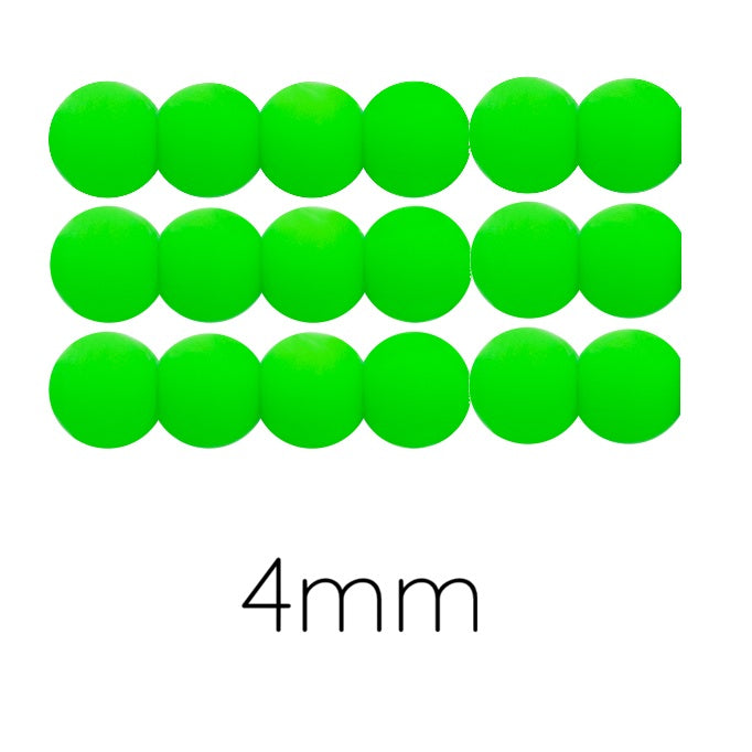 Czech Glass Round Beads fluo Neon green 4mm (50)
