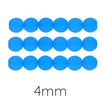 Czech Glass Round Beads fluo Neon electric blue 4mm (50)