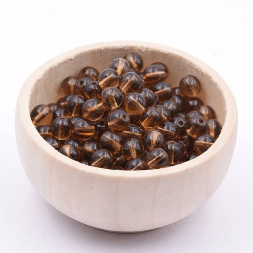 Buy Czech Glass Round Beads Smoky Topaz 6mm (50 beads)