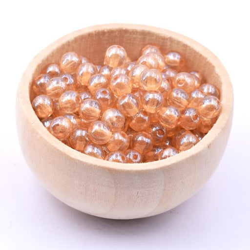 Buy Czech Glass Round Beads Luster Transparent Champagne 6mm (50 beads)