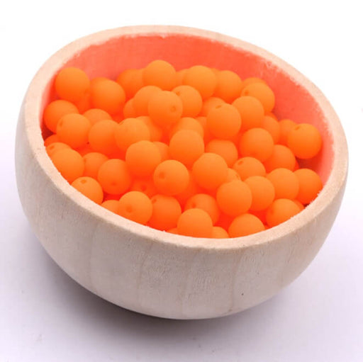Buy Neon Orange neon Czech Glass Round Beads 6mm (50 beads)