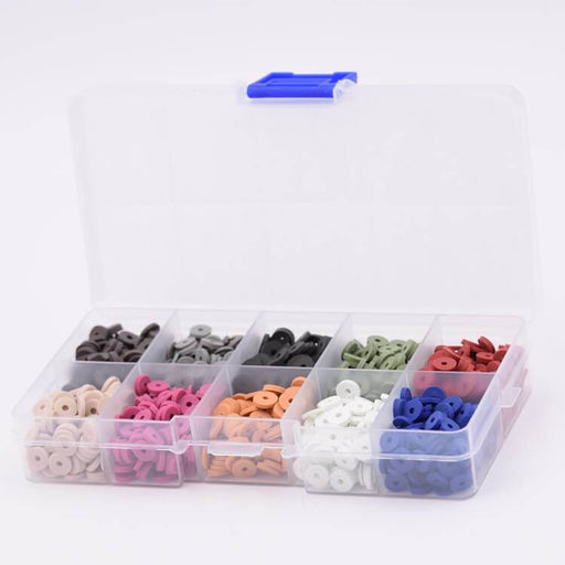 Heishi bead mix 10 colors 6x1mm in polymer clay (1 box)
