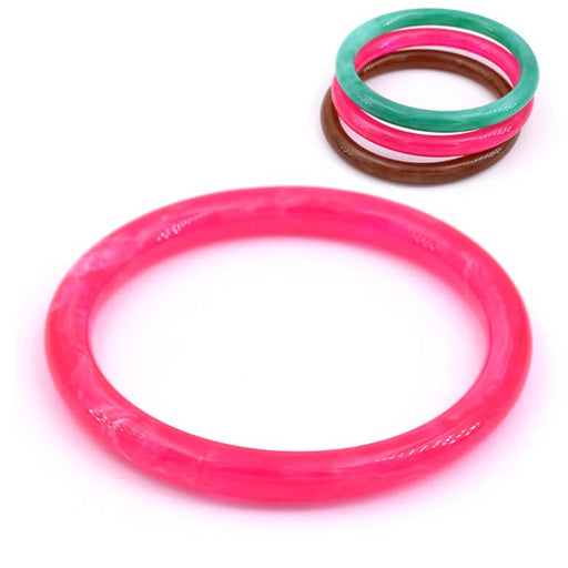 Buy Marbled Neon Pink Resin Bangle Bracelet 67x7mm (1)
