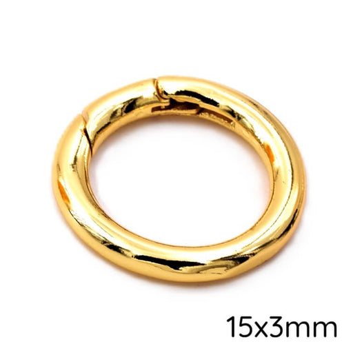 Buy Round spring clasp Golden brass - 15x3mm (1)
