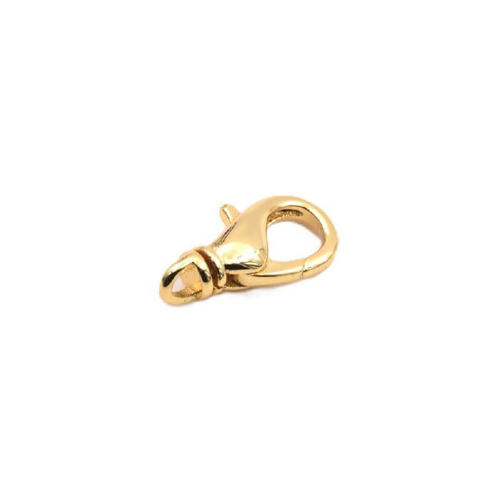 Swivel Lobster Clasp - 14mm Golden Brass - Hole: 1.2mm (1)