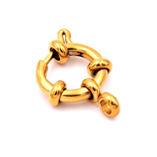 Golden stainless steel round buoy clasp - 12mm - Hole: 2mm (1)