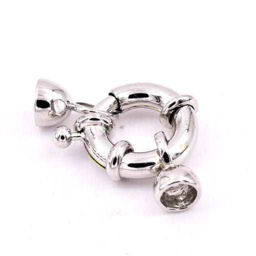 Fermoir rond bouée laiton platine 15mm (1)