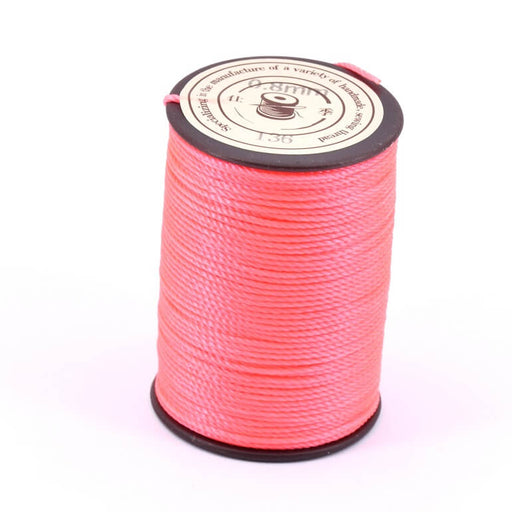 Brazilian twisted waxed polyester cord Neon pink - 0.8mm - 50m (1)