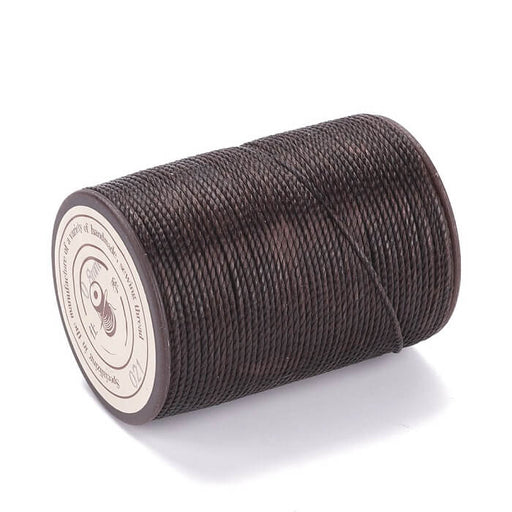 Buy Brazilian Waxed Twisted Polyester Cord brown black 0.8mm - 50m spool (1)
