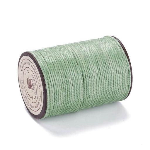 Buy Brazilian twisted waxed polyester cord Almond green 0.8mm (50m spool)