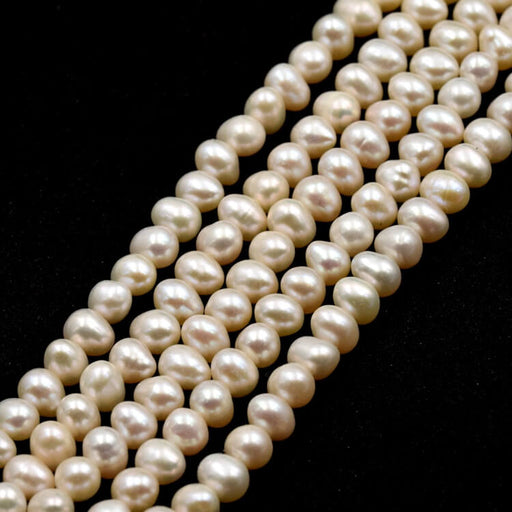 Buy Freshwater Pearl White Potato - 5-5.5mm (1 strand-40cm)