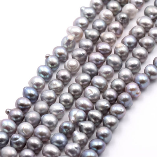 Baroque Potato Freshwater Pearl - Light Gray - 6-6.5mm (1 strand-40cm)