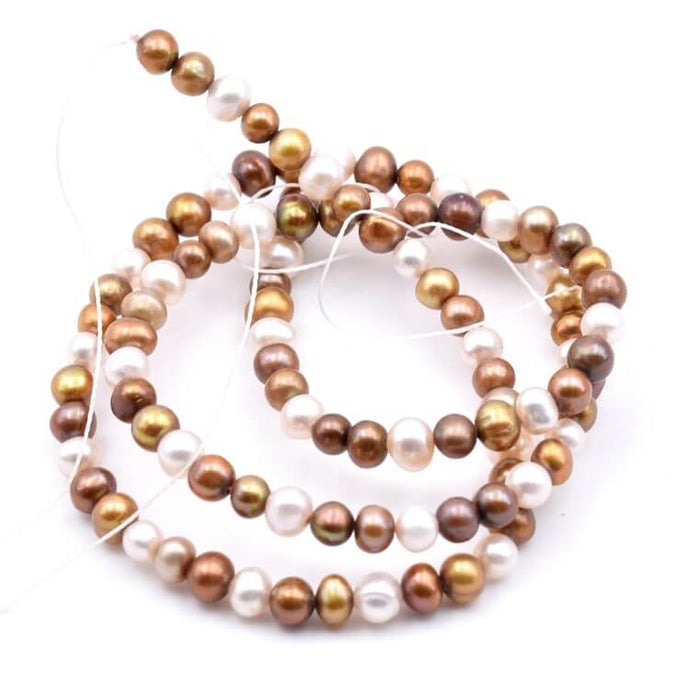 Freshwater pearlsTopaz potato mix - 4-4.5mm (1 strand)
