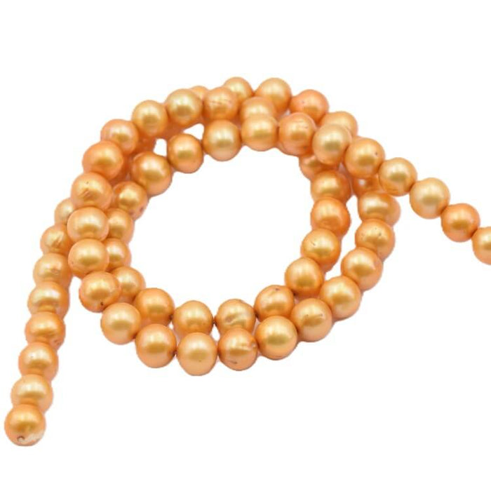 Freshwater pearls potato Yellow gold - 6-6.5mm (1 strand)