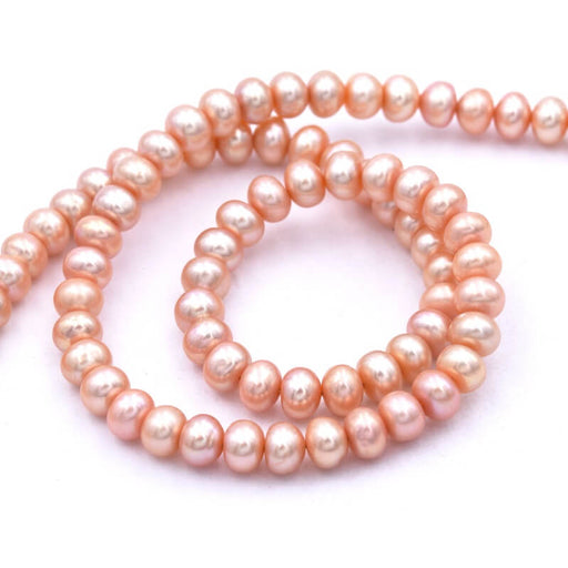 Buy Freshwater pearl pinkish champagne rondelle 5.5-6mm (1 strand-40cm)