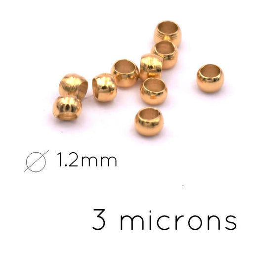 Crimp bead Gold plated 3 microns - 2mm - hole: 1.2mm (10)