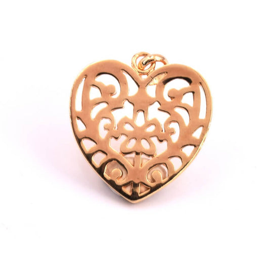 Baroque openwork heart pendant gold plated 3 microns 20x19mm (1)