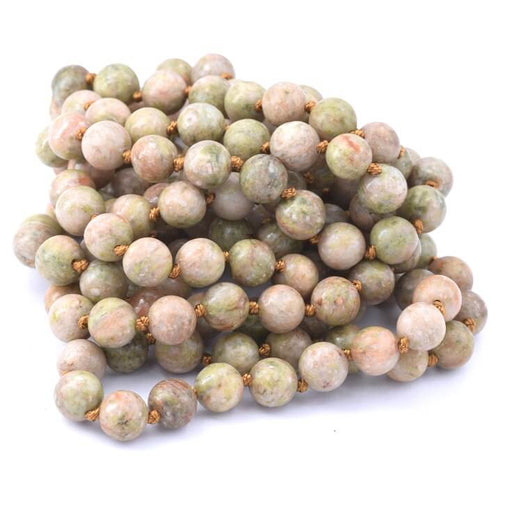 Buy Natural Unakite bead necklace 9mm - length 152cm (1)