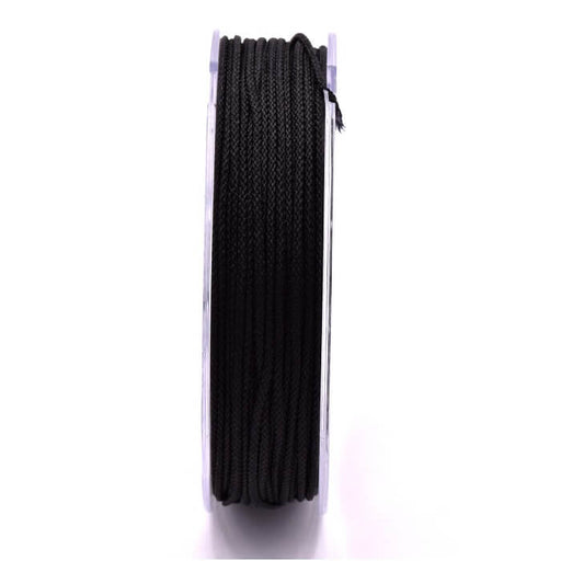 Black braided nylon cord 1.5mm - 18m spool (1)