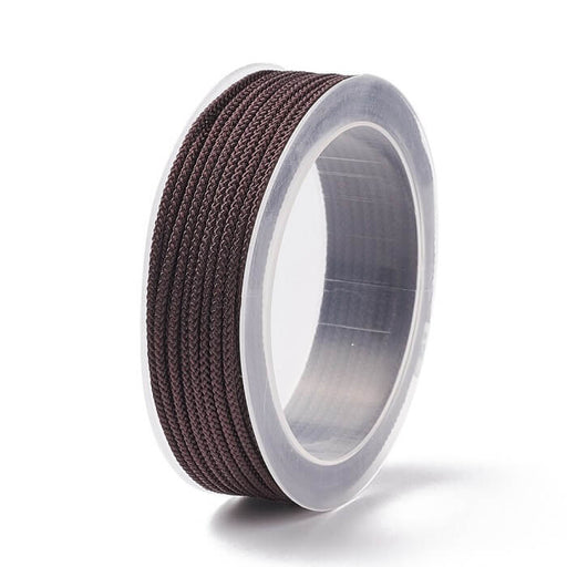 Buy Braided silky nylon cord Chocolate brown 1.5mm - 20m spool (1)