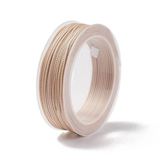 Braided silky nylon cord Beige 1.5mm - 20m spool (1)