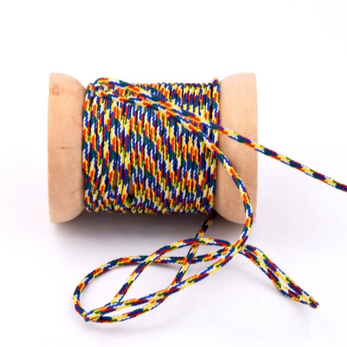 Blue, Yellow, Red Braided Nylon Cord - 1.5mm (5m)