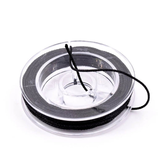 Black braided nylon cord - 0.8mm (5m)