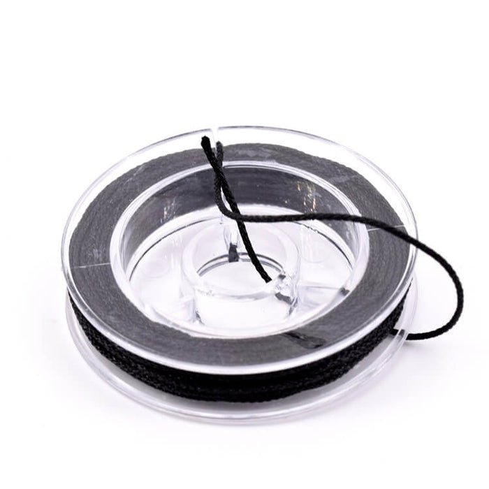 Black braided nylon cord - 0.8mm (5m)