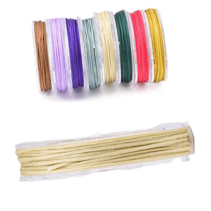 Braided Nylon Cord - 0.8mm - Beige - 8m Spool (1)