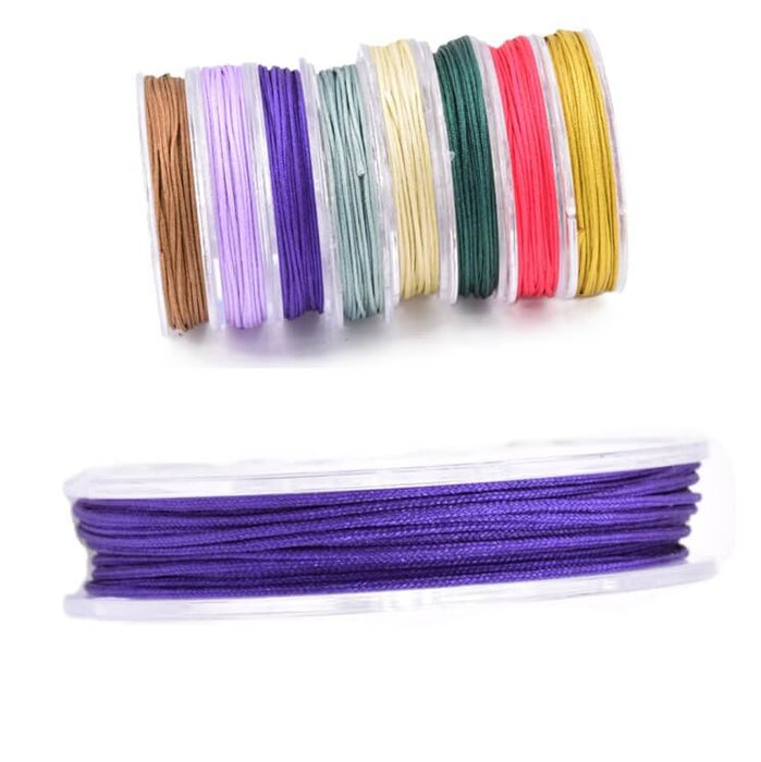 Braided Nylon Cord - 0.8mm - Dark Purple - 8m Spool (1)