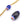 Beads Retail sales Millefiori glass barrel tube bead - Blue white and red chevron - 19-25x10-16mm - hole: 1.5mm (1)