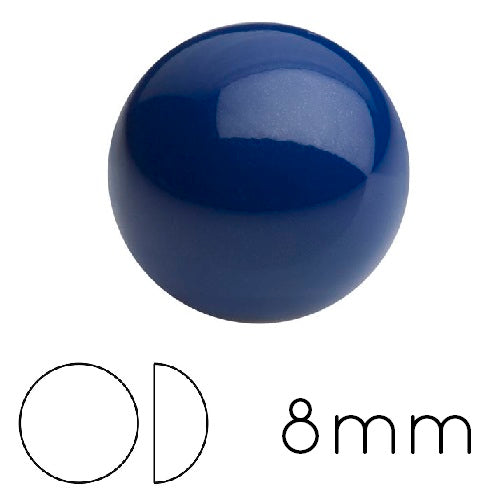 Round cabochon Preciosa lacquered Navy Blue 8mm (4)