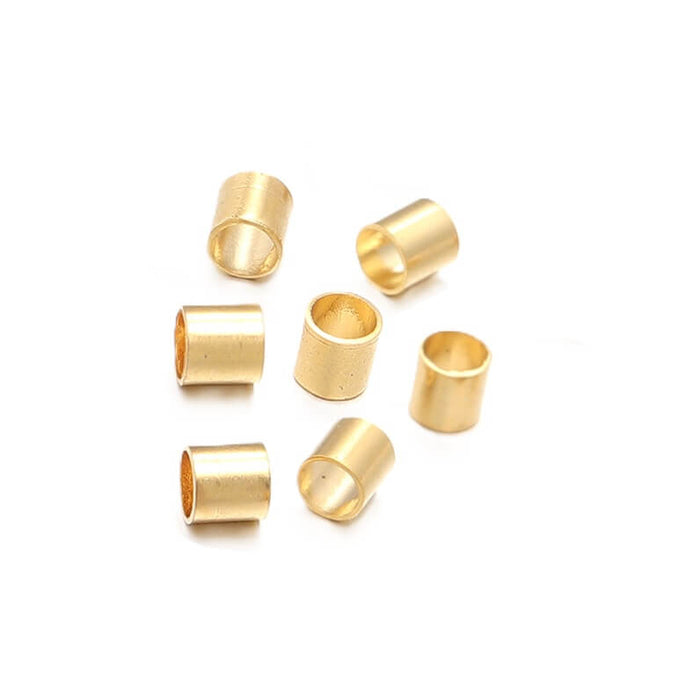 Crimp tube bead - Golden Stainless steel - 1.5x1.5mm - Hole: 0.8mm (10)