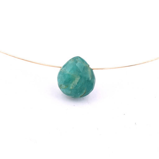 Buy Pear drop bead pendant faceted Amazonite - 7.5x7mm-hole: 0.5mm (1)