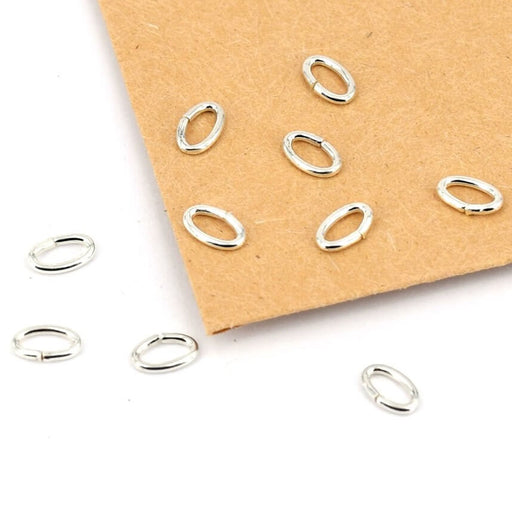 Jump ring oval sterling silver - 5x3x0.7mm (10)