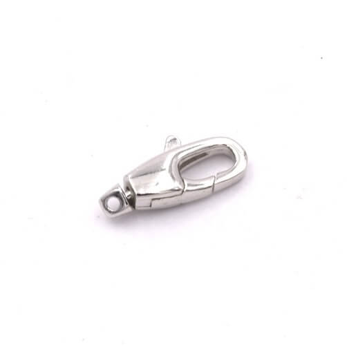 Swivel lobster clasp Sterling silver rhodium-plated 14x7mm (1)