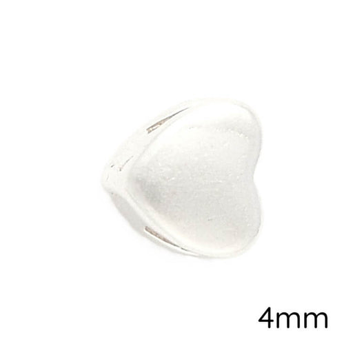 Heart bead Sterling silver 4mm - Hole: 1.8x0.8mm (1)