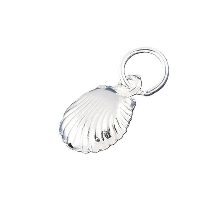 Scallop Shell Pendant 11x8mm Sterling Silver - Hole: 2.8mm (1)