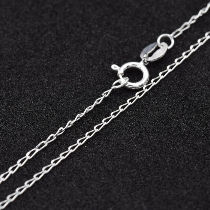 Flat Curb Link Necklace - Sterling Silver 2x1mm - 45cm (1)