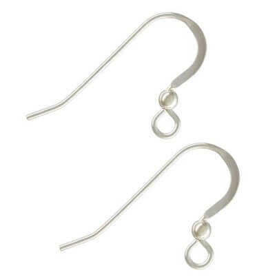 Ear hooks with 925 sterling silver ball - 16mm - 0.7mm - Hole: 1.5mm (2)