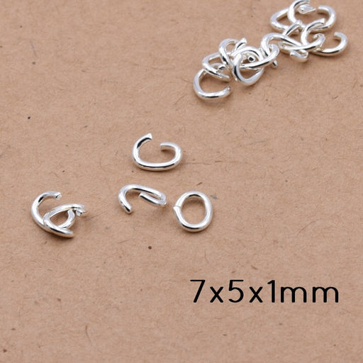 Buy Oval jump ring Sterling silver plated - 10 microns - 7x5x1mm (10)