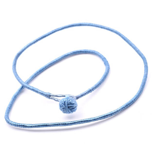 Buy Torque necklace in sky blue silk and cotton thread 44cm (1)