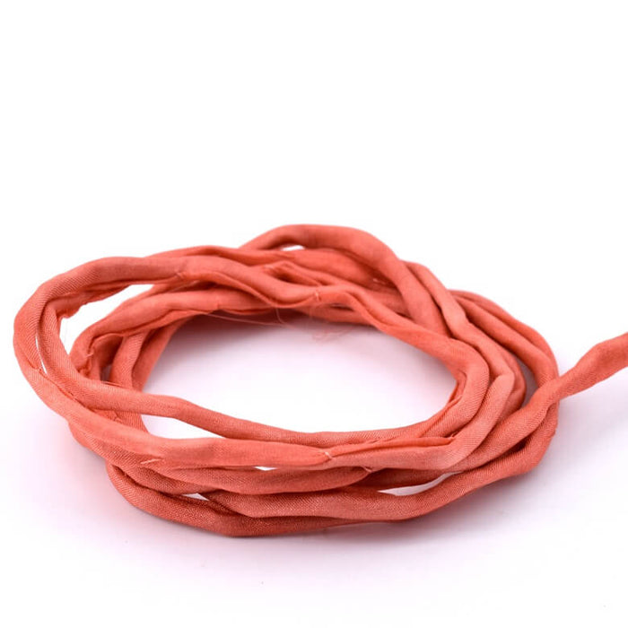 Natural Silk Cord Indian Pink Hand-Dyed 2mm (1m)