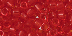 cc5B - AIKO Toho Beads 11/0 tube Transparent Siam Ruby