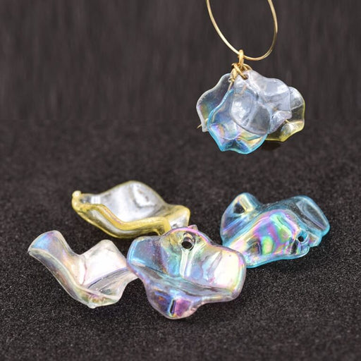 Buy Iridescent Mixed Color Petal Pendant in Acrylic 16mm - Hole: 1mm (4)