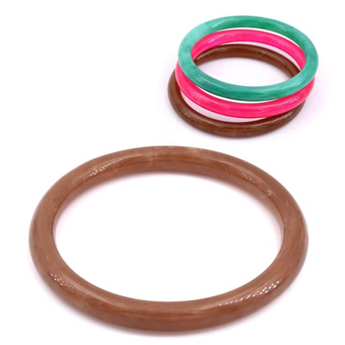Marbled Taupe Brown Resin Bangle Bracelet 67x7mm (1)