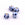 Beads Retail sales Porcelain round bead - White and blue - 10mm - Hole: 2mm (4)