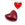 Beads wholesaler  - Red heart resin pendant 18x20mm - Hole: 1.2mm (1)
